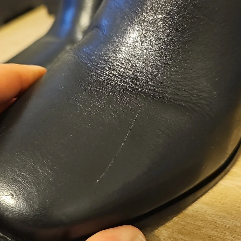 Steve Madden ARGENT Leather Upper 3” Block Heel Boot Size 7 Black (Read Listing) - Picture 7 of 9